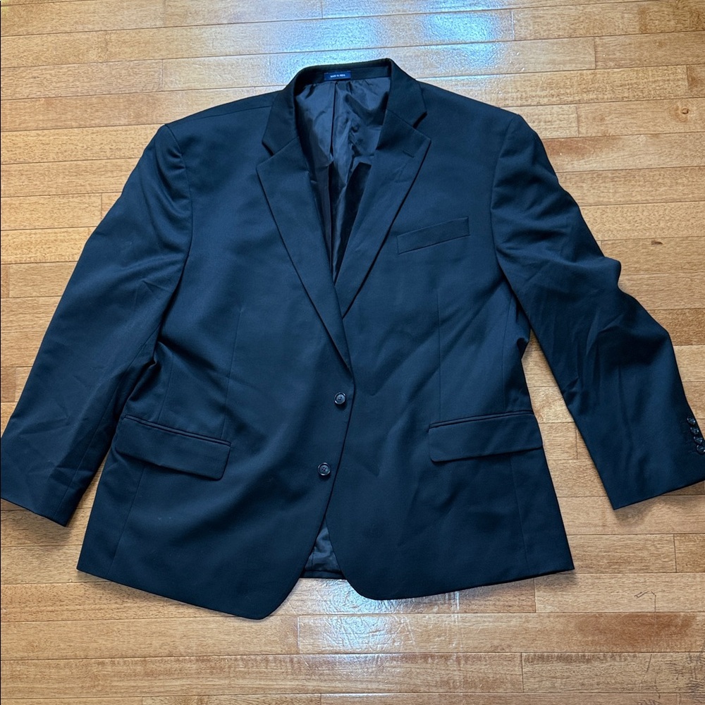 Stanford Big & Tall 50BREG Travel Stretch Black Men's Blazer EUC